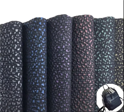 Pu Tweed Backing Dot Pattern Uneven Tsim Faux Synthetic Fabric Tawv Rau Txiv Neej Hnab Khau